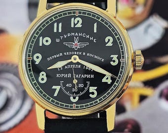 Reloj Sturmanskie Vintage Reloj de pulsera mecánico URSS Pobeda 2602 Yuri Gagarin