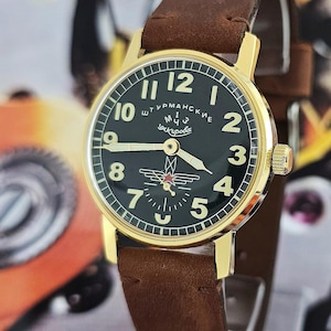 Watch Sturmanskie Vintage Mechanical Wristwatch USSR Pobeda 2602 Yuri Gagarin