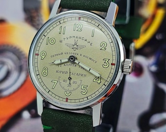Reloj Sturmanskie Vintage Reloj de pulsera mecánico URSS Pobeda 2602 Yuri Gagarin