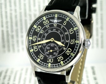 Kijk Sturmanskie USSR Vintage Pilot Aviation Sovjet mechanisch horloge Pobeda2602