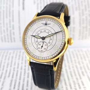 Vintage Watch USSR Pilot Aviation Pobeda Soviet Military Watch 15 Jewels 2602 Gold Case