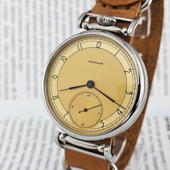 Molnija JL 3602 - Orologio Da Taschino Meccanico Russo Con Scritta In Lingua Inglese "Amore Coppia Di Agricoltori E Agricoltori - Foto 2
