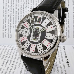 Mariage casino jouer aux cartes 3602 robe montre-bracelet pour homme 18 rubis
