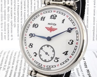 Watch MARRIAGE 3602 Dress Men Big Wristwatch 18J Vintage Style USSR