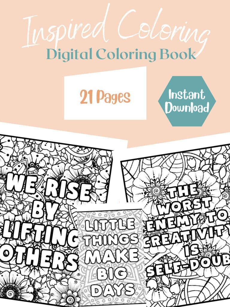 Inspirational Coloring Pages - Etsy