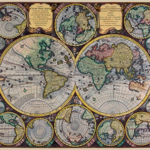 1730 Antique World Map_Ideal for framing and wall decor