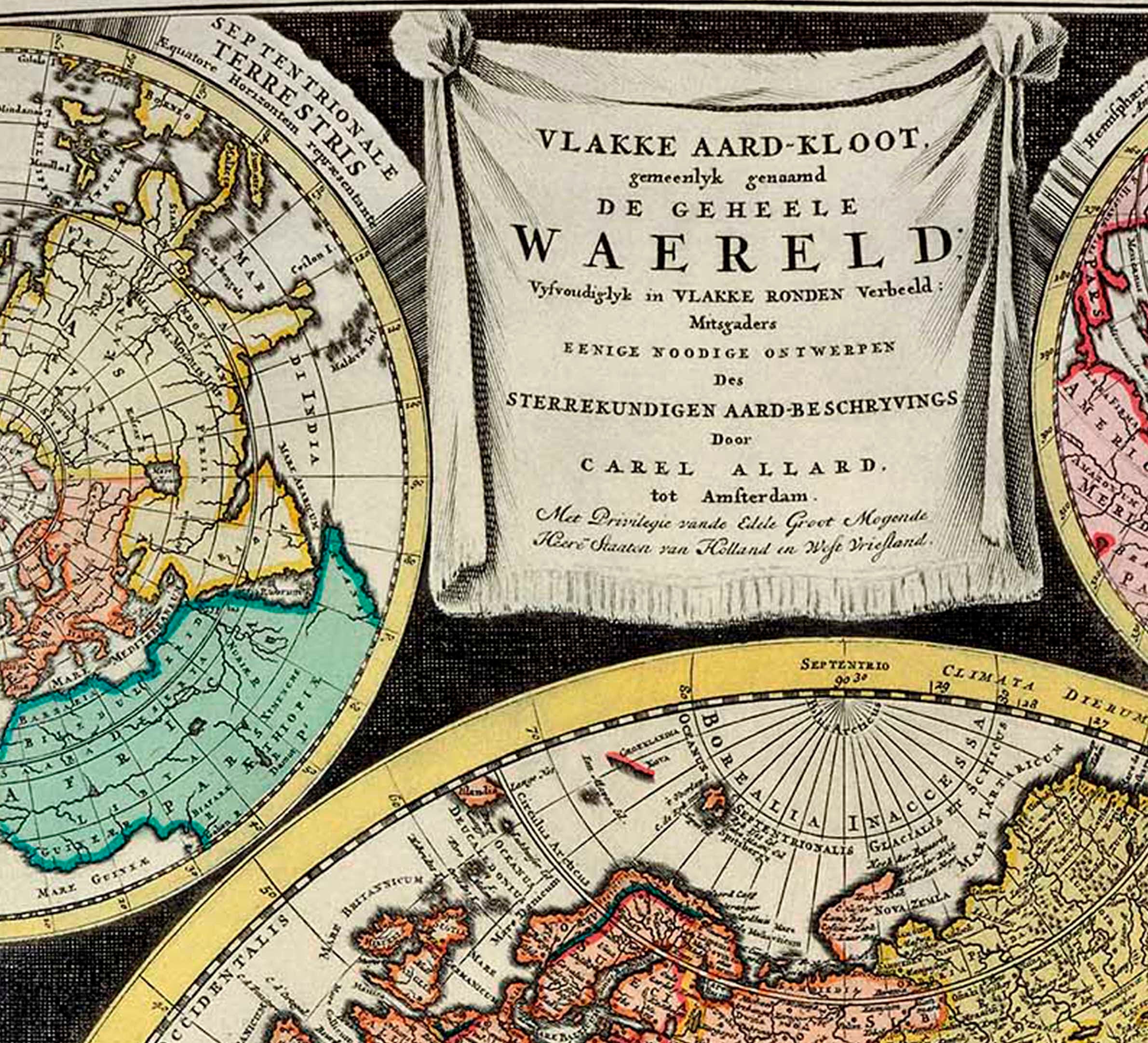 1696 Antique World Map_ideal for Framing and Wall Decor - Etsy