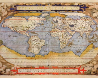 1570 Antique World Map_ Ideal for framing and wall decor