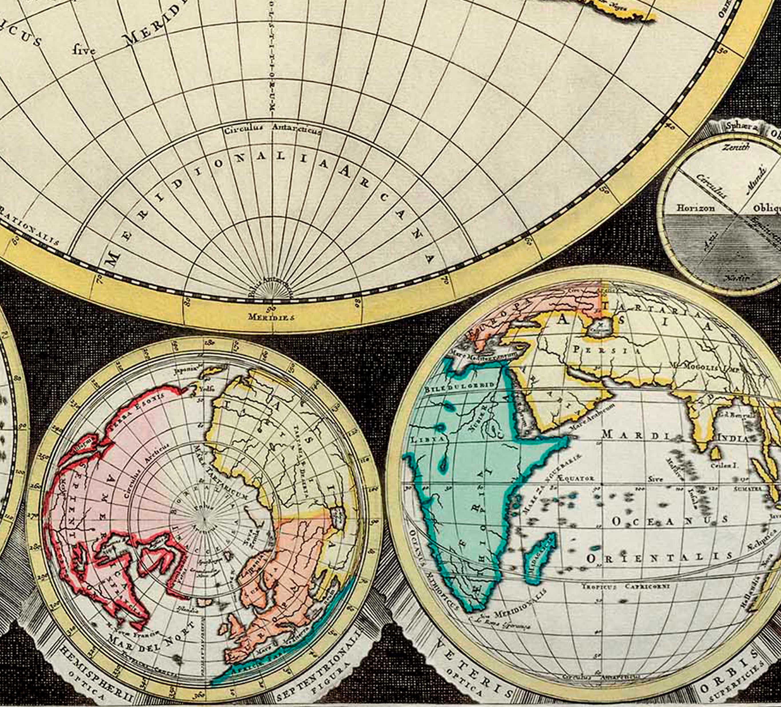 1696 Antique World Map_ideal for Framing and Wall Decor - Etsy