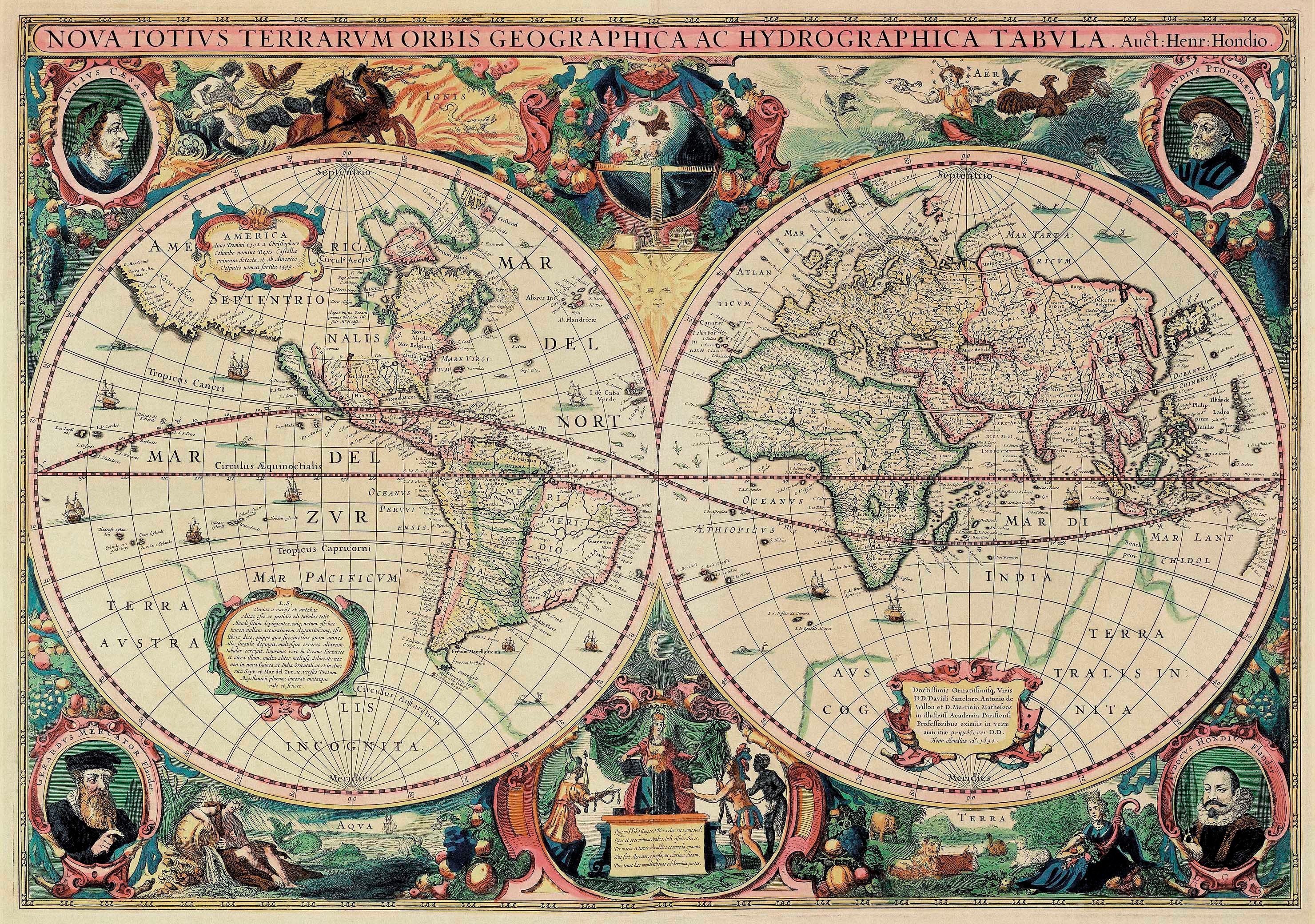 1630 Antique World Map_Ideal for framing and wall decor