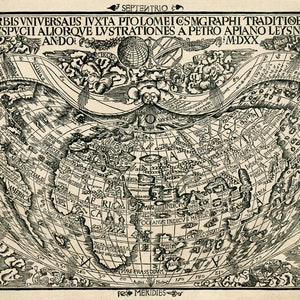 1520 Antique World Map_Ideal para enmarcar y decorar paredes