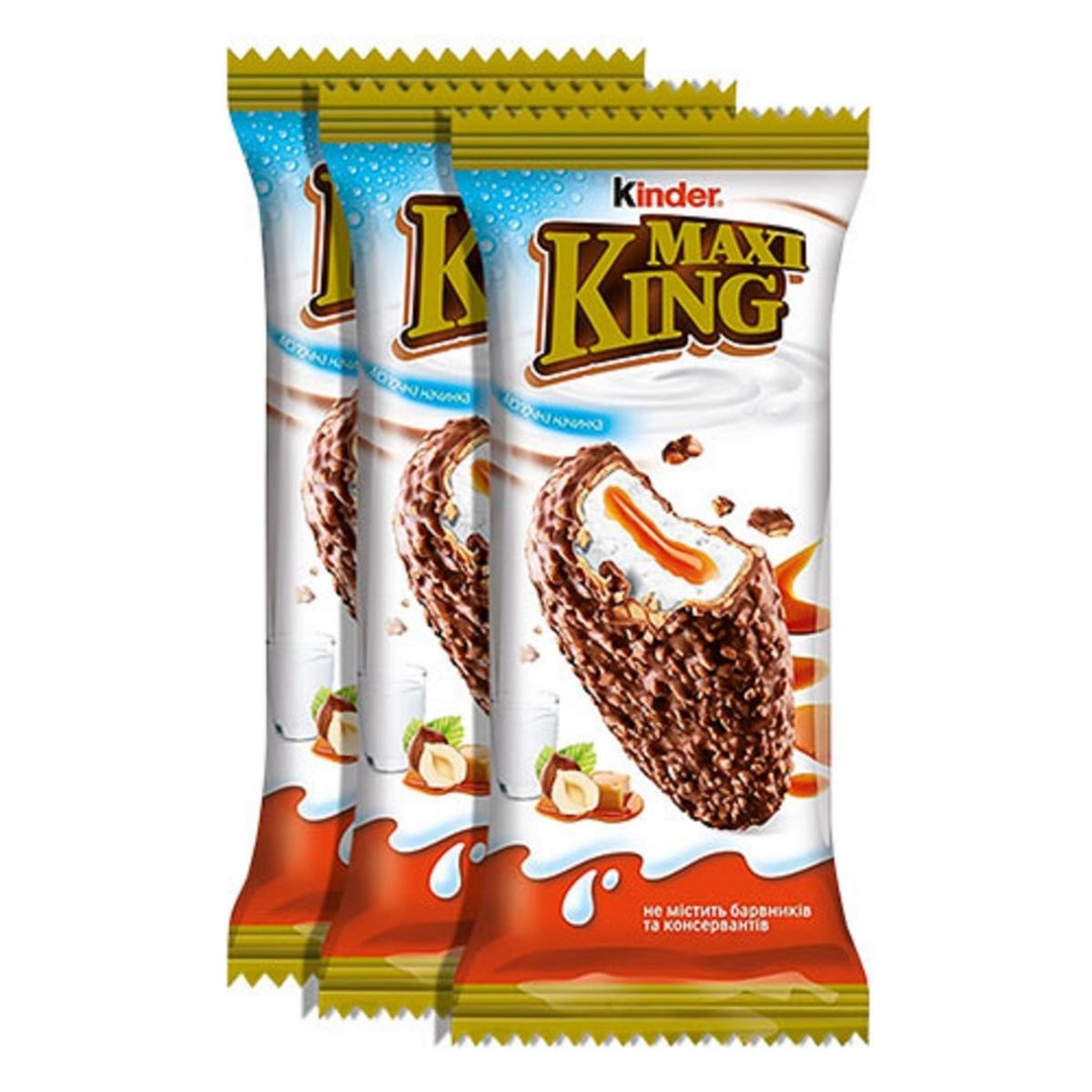 Bar KINDER MAXI KING With Milky Caramel Filling, 35 G X3 Premium Party Pack, Gift Etsy