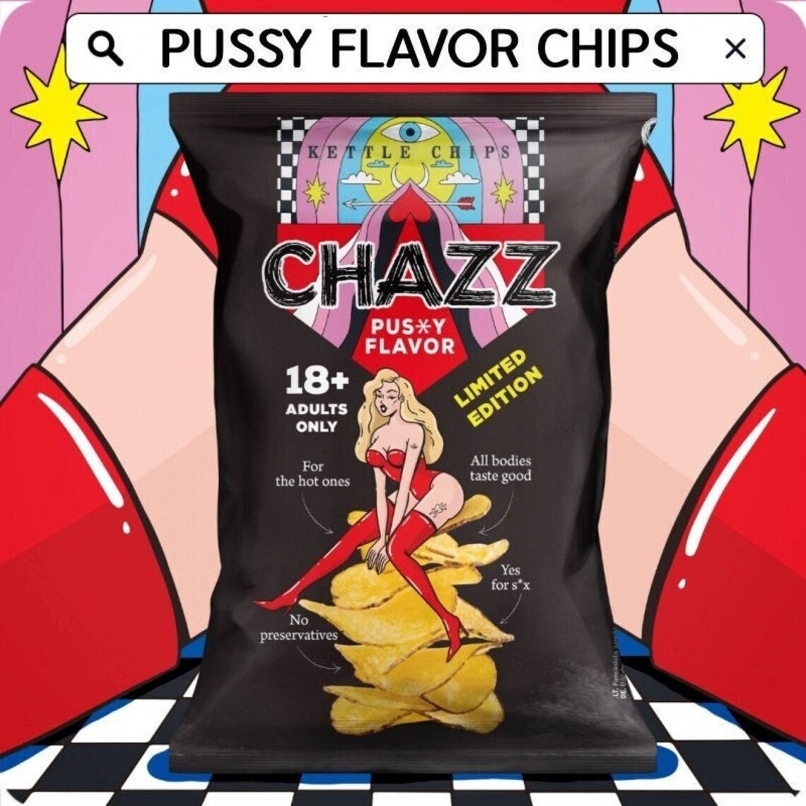Pussy Flavor Chips Adult Only Pack Grams Limited Etsy Uk