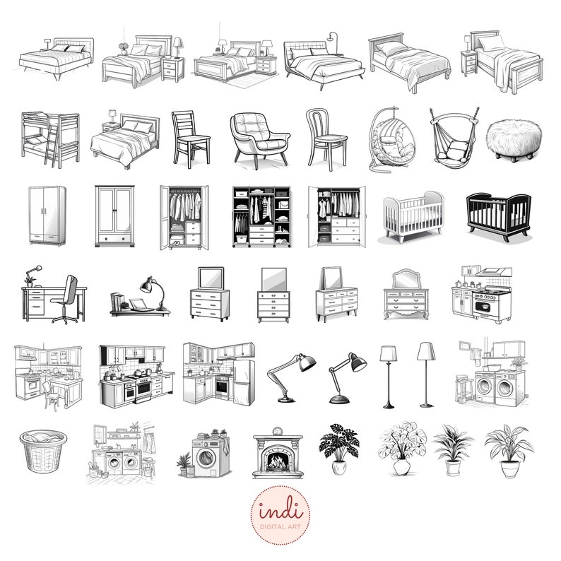 Procreate Furniture Brush Stamps, Architecture Brushes,procreate Stamps ...