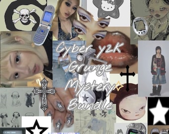 Cyber y2k grunge mystery bundle| Jewelry Bundle| Early 2000s style | Necklace | bracelet | phonecharm| earrings | ring | READ DESCRIPTION