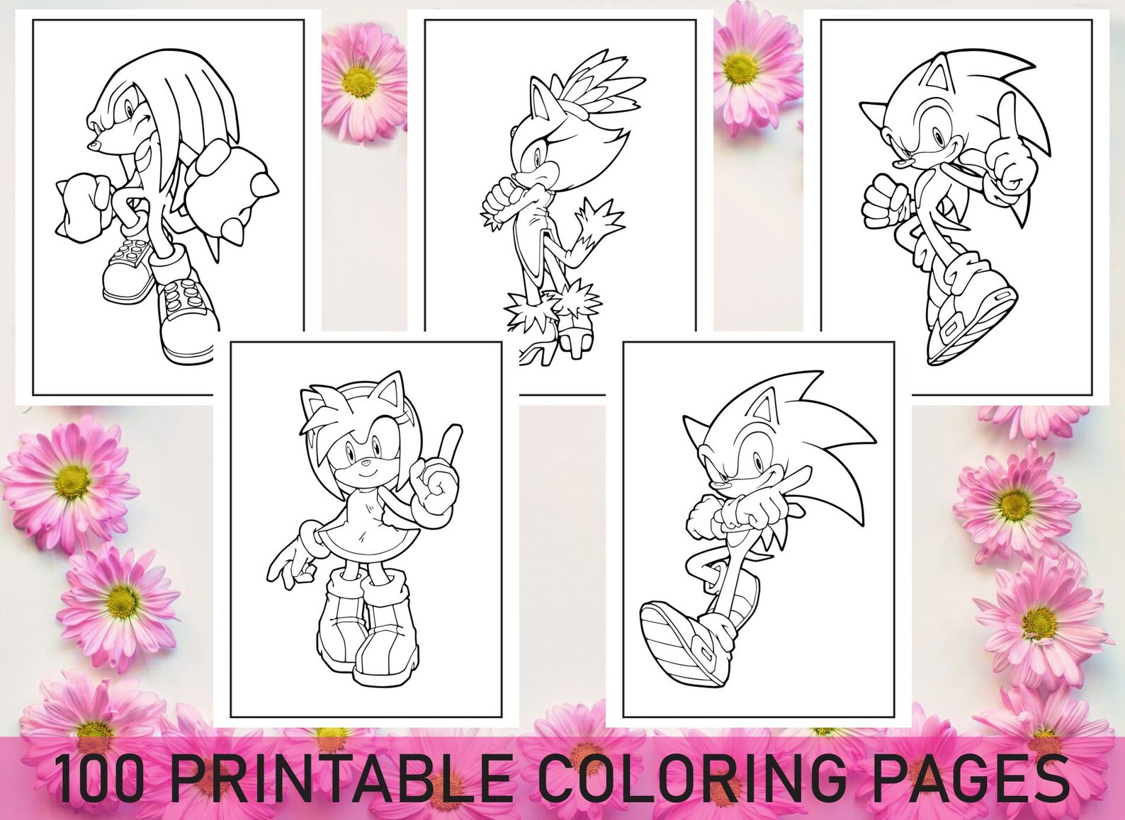 Sonic Coloring Pages 100 Printable Coloring Pages for | Etsy