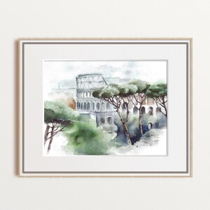 Rome Watercolor Art – Colosseum Wall Decor – Italian Travel Print – Rome Giclée Artwork – Italy Souvenir Gift – European City Art
