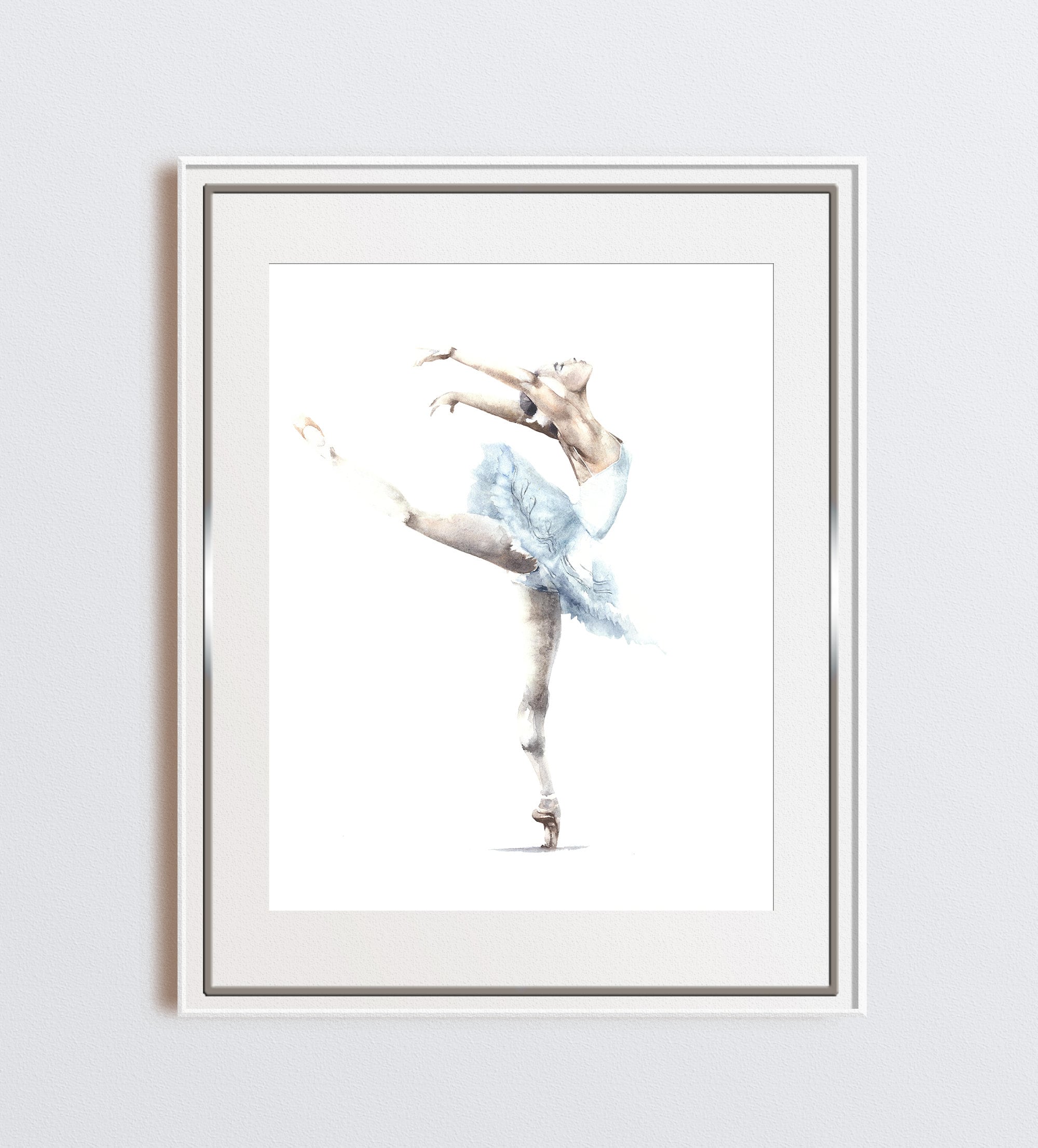 Ballerina Watercolor Print - Swan Lake Ballet Artwork - Gift for Dancer ...
