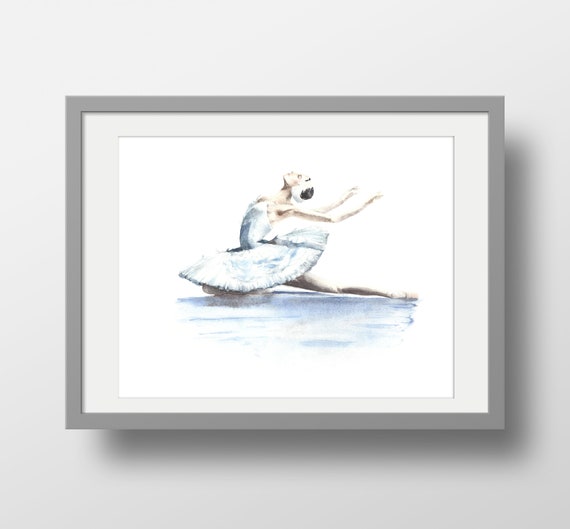 Ballerina art print from original watercolor painting wall art home ...