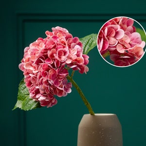Real Touch Rose Hortensie 22 "Blumen-moderner Kaffeetisch-Mittelstück-Dekor-künstlicher Hochzeitsblumenstrauß-gefälschte Blumenhauptdekoration-Geschenk-Idee