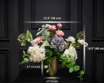 Luxury Real Touch Flower Arrangement in Vase for Dining Table Flower Centerpiece, Modern Home Decor, Faux Floral Arrangement, Floral Decor