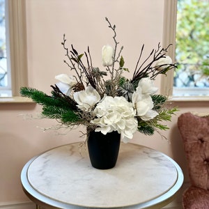 beautiful homemade silk flower arrangement, Christmas/holiday decor. EXTRA  LARGE
