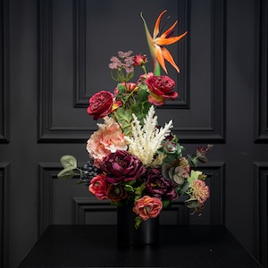 The King, Luxury Real Touch Floral Arrangement, High-Quality Home Decor Centerpiece, Dining Table Flower Decor, Faux Flower Arrangement