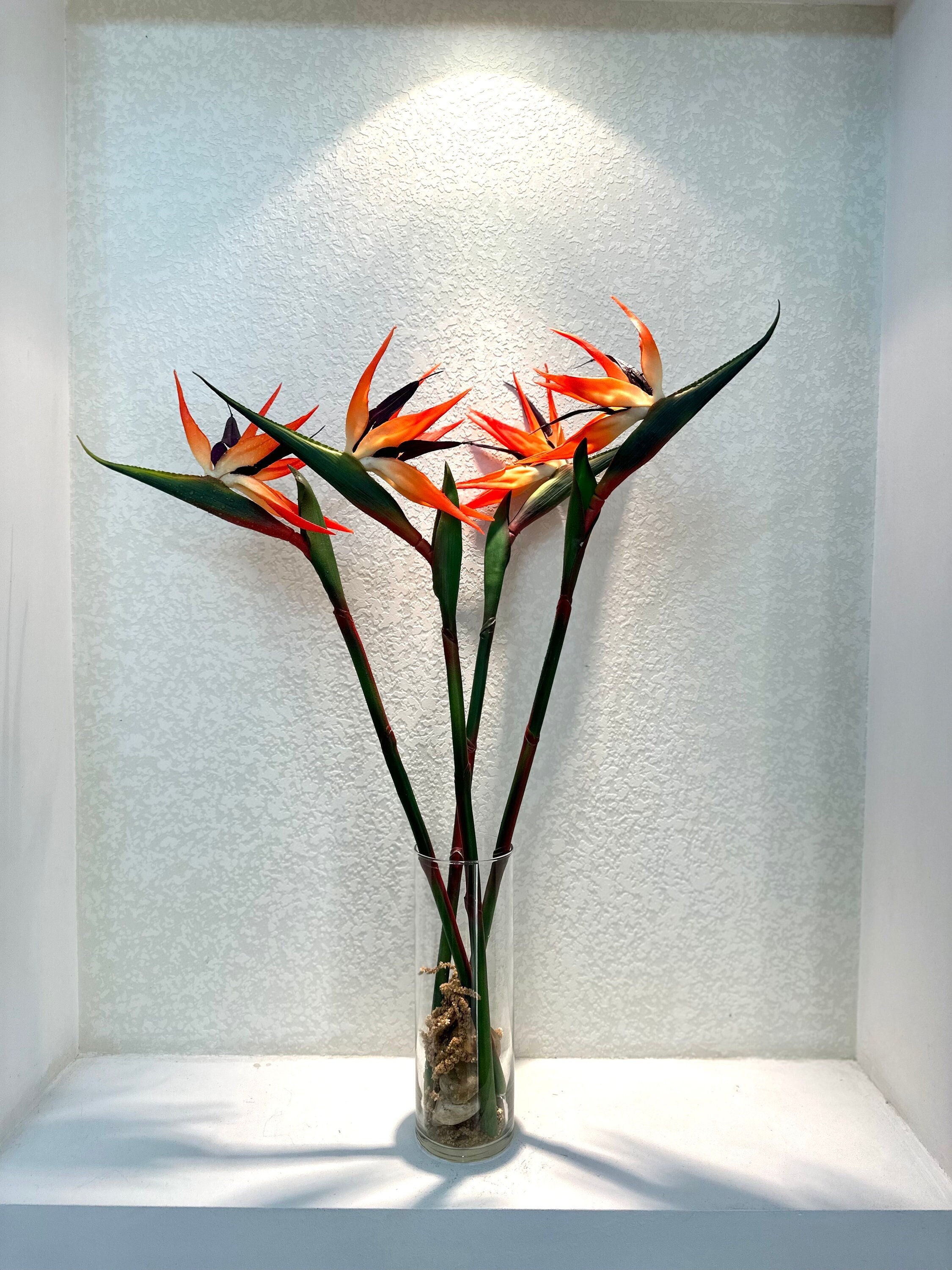 Real Touch Bird of Paradise Stem, Fake Silicone Strelitzia Long