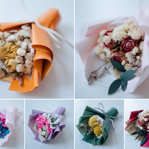 Bomboniere Mini mazzi di fiori Fiori secchi Decorazioni per la tavola Regalo per gli ospiti Toppers Decorazioni per eventi in miniatura Regalo per lei