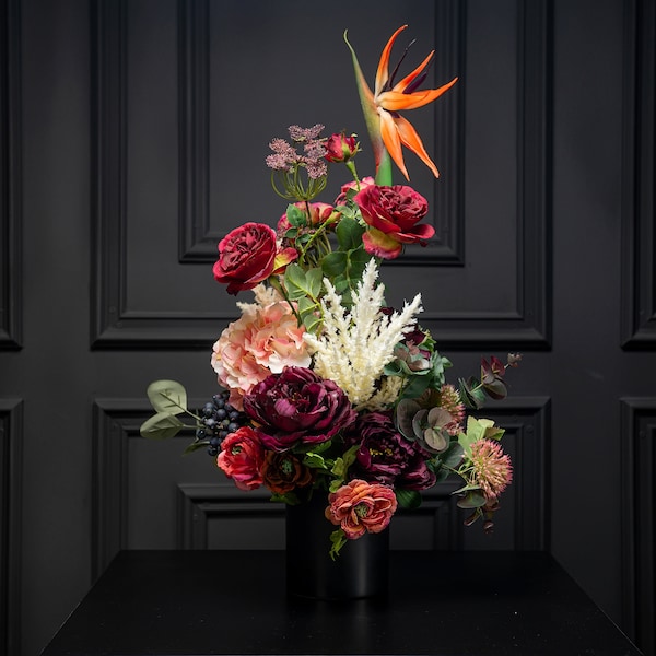 Der König | Real Touch Blumenschmuck Herzstück, Kunstseide Blumenschmuck, Esstisch Herzstück, Fake Arrangement Vase