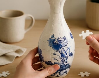 Vaso puzzle 3D in plastica per fiori con serbatoio d'acqua, decorazione per libreria, centrotavola moderno per la casa, idea regalo per amanti dei fiori, kit fai da te