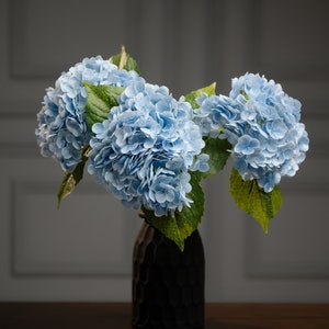 Luxurious 21-inch Fake Light-Blue Hydrangea Decor for Premium Event Styling and Home Interior Design.