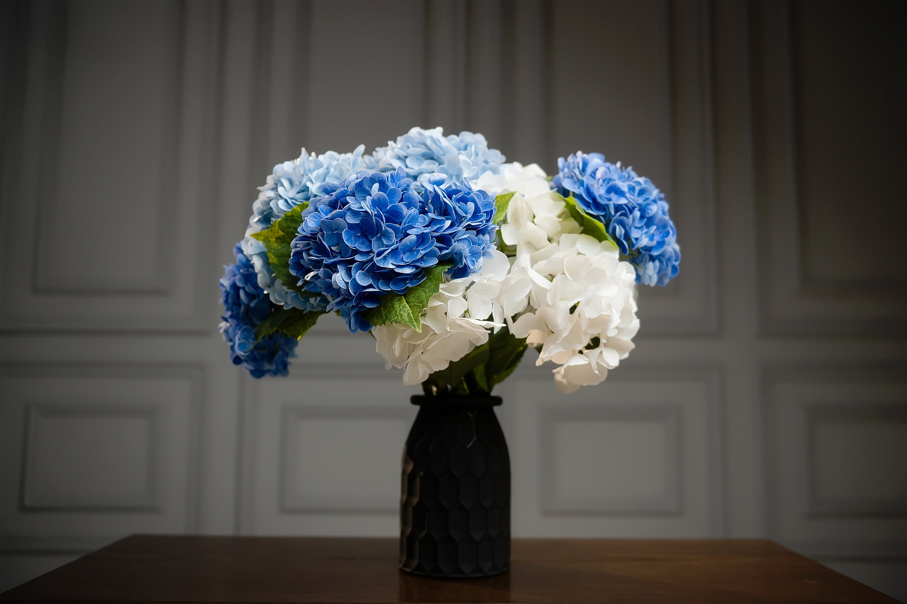 Waipfaru Fiori Artificiali Di Ortensia Bianchi Con Gambo Lungo E