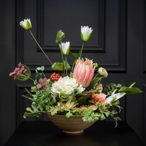 The King Real Touch Floral Arrangement Centerpiece in Vase Etsy