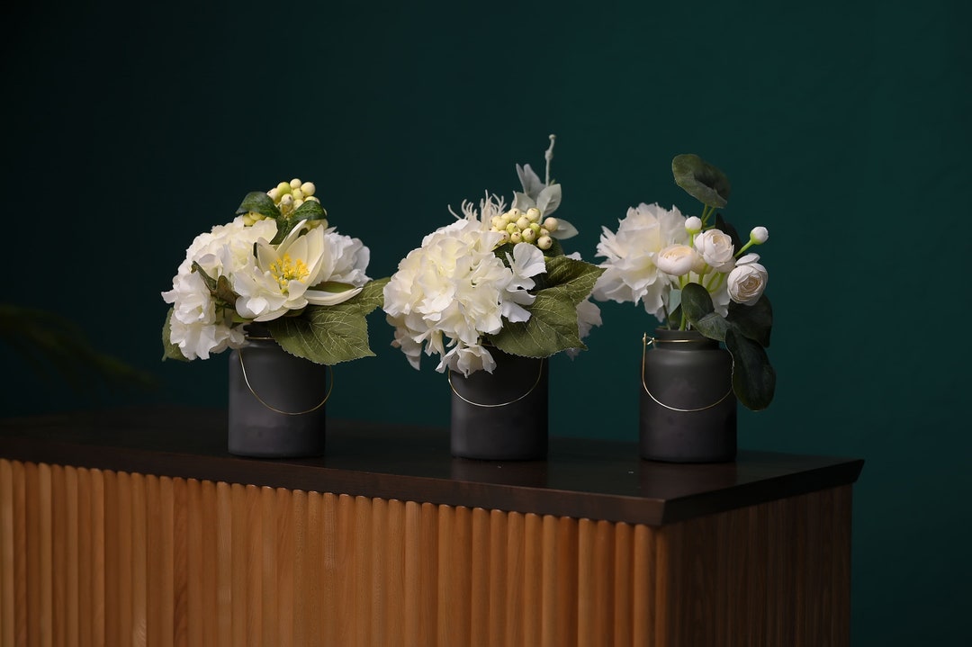 Real Touch Floral Arrangement Table Flower Centerpiece Set Artificial Bouquet Decor Home Modern