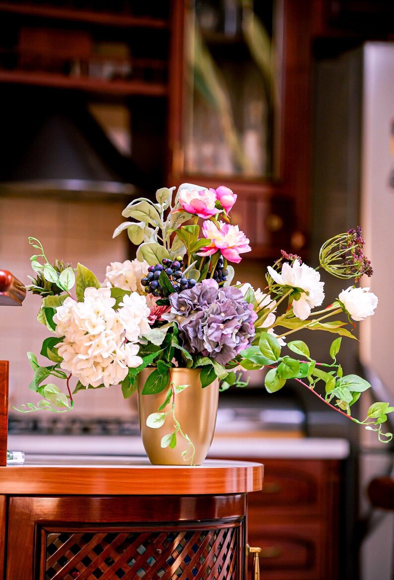 Luxury Real Touch Flower Arrangement Artificial Flower Etsy