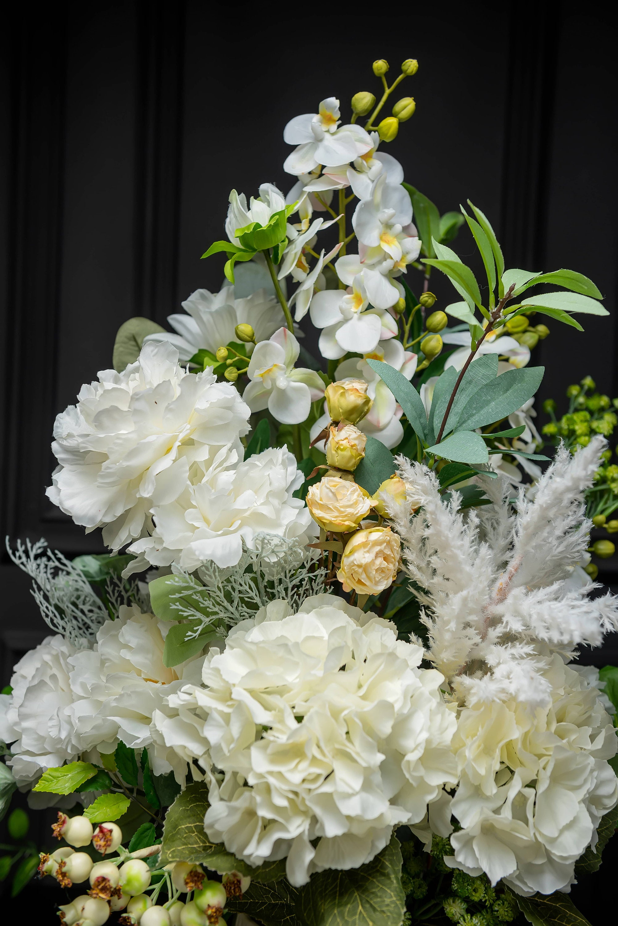 Large Real Touch Floral Arrangement White Faux Centrepiece Etsy