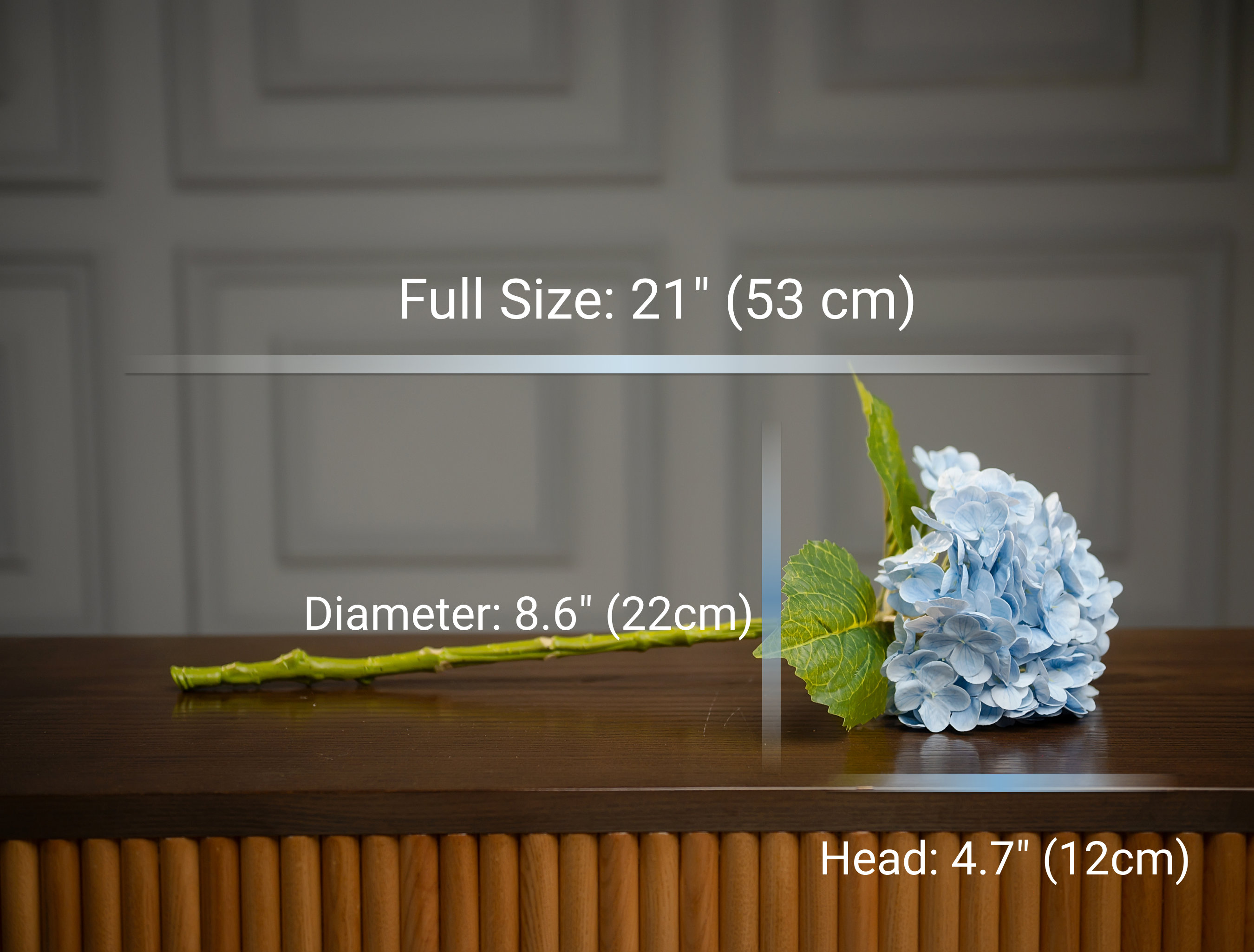 4 Ortensie Blu Artificiali Waipfaru Real Touch In Lattice Con Stelo Lungo 53 Cm – Fiori Finti Realistici Per Matrimonio E Centrotavola - 4