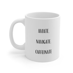 Aviate Navigate communiceren mok, cool piloot mok, cadeau voor piloot piloot citaat mok, cool luchtvaart mok, commerciële piloot mok,