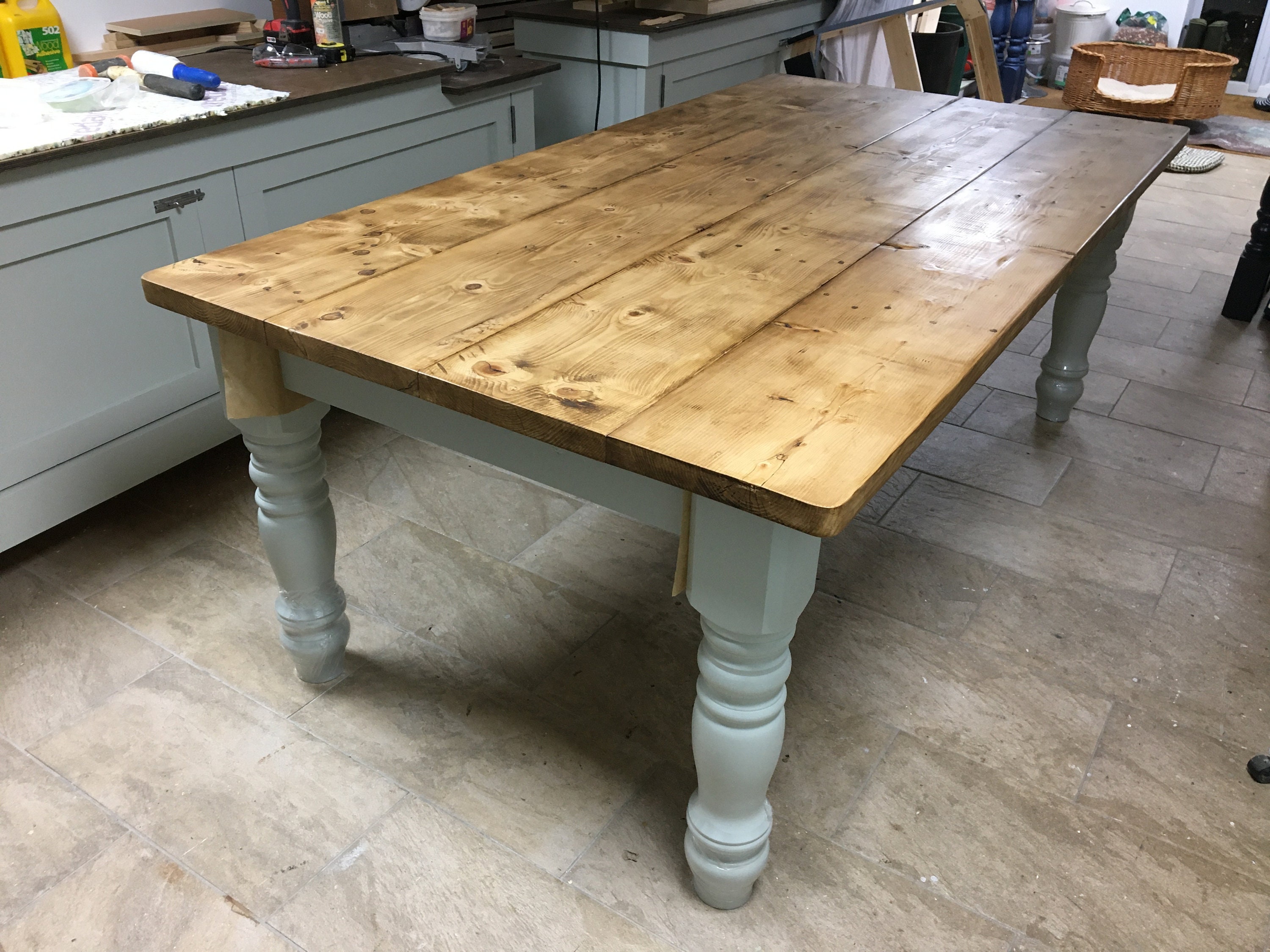 Handmade Bespoke Farmhouse Kitchen Dining Table Solid Pine - Etsy UK