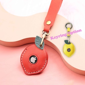 Red lemon shaped airtag keychain, air-tag case, airtag holder,schlsselanhnger air tag llavero, best gift for BFF