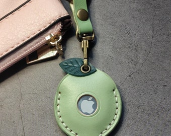 Green lemon shaped airtag keychain, air-tag case, airtag holder,schlsselanhnger air tag llavero, yellow skyblue light green dark blue color