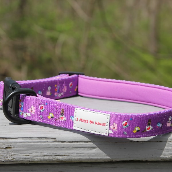 BT21 collar sets/BT21 inspired/purple collar/cute leash bow/release buckle/BT21 dog collar/3MOW purple bow