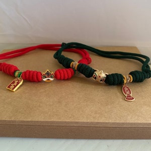Asian Inspired Cat Collar: Dragon or Tiger Beads, Adjustable