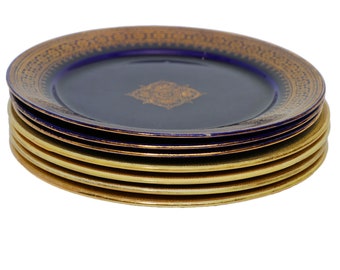 Piatti da dessert di insalata antiche Sarreguemines - Set di 7