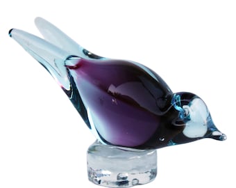 Rondine di vetro ametista vintage