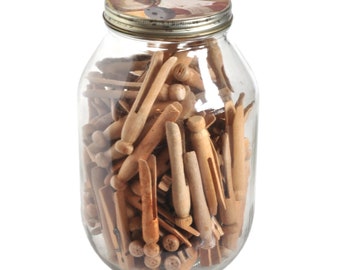 Barattolo di spille da bucato vintage