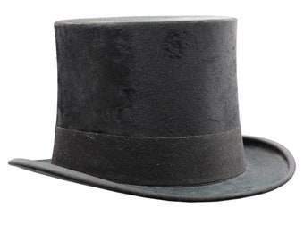 Cappello a cilindro nero vintage "Bao"