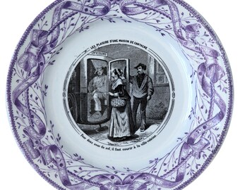 Antico piatto francese Transferware