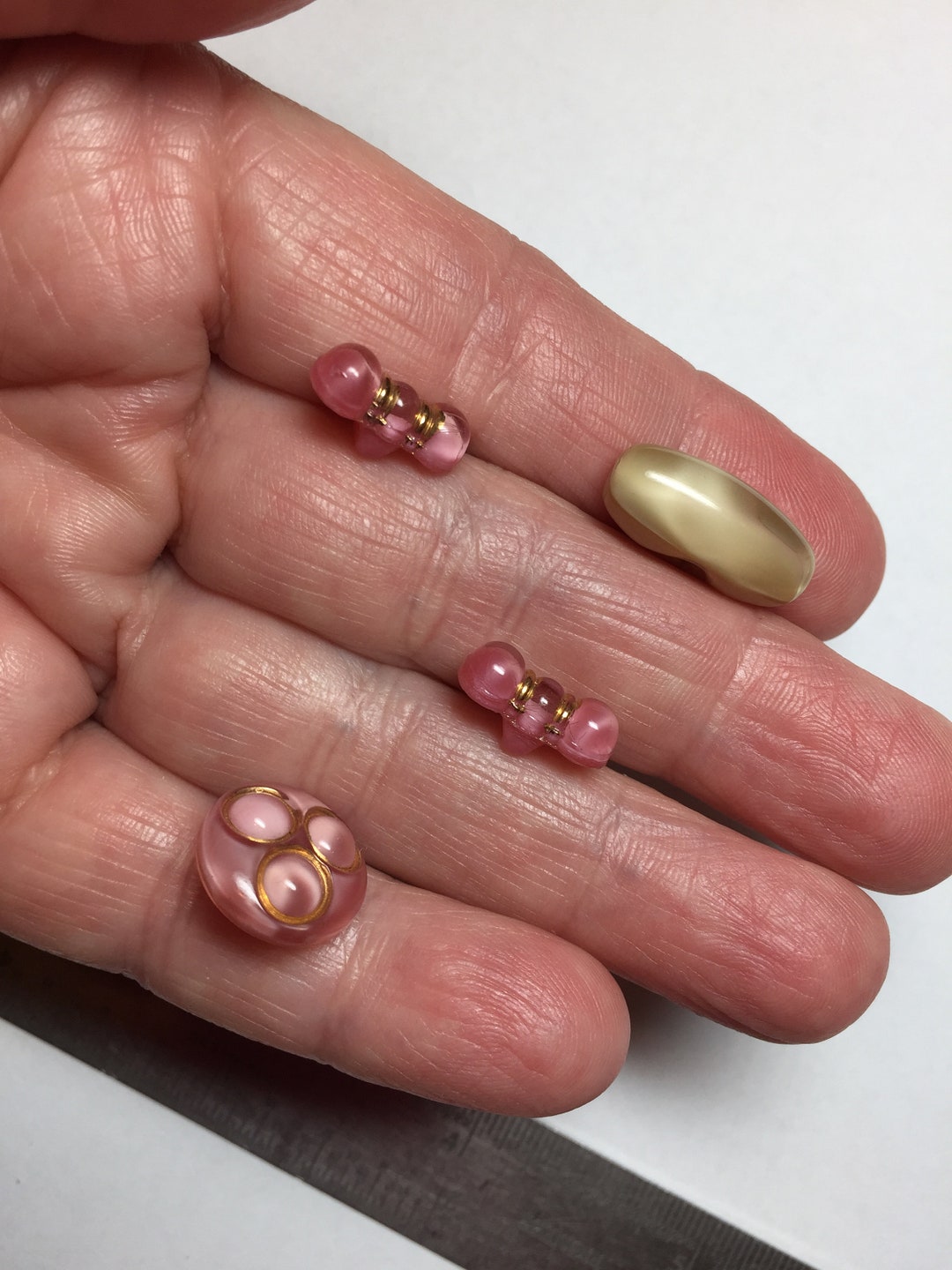 Glass Moonglow Buttons NOTE Only the Round Pink and Brown Are Left Etsy